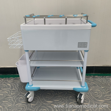 Hospital Steel ABS 2-Layer Drawer Treatment Trolley